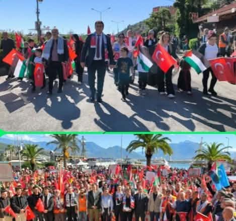 ALANYA'DA  GAZZE İÇİN SESSİZ ÇIĞLIK...